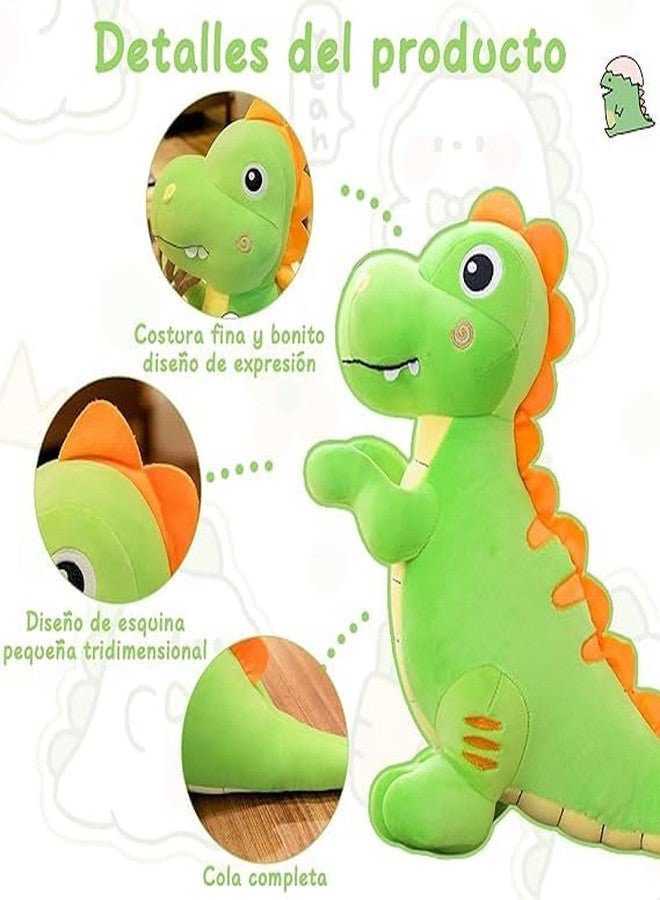 ZEXSAZONE Dinosaur Soft Toy - 35 cm Cute Plush Stuffed Animal | Huggable Cartoon Dino Plushie for Kids, Boys & Girls | Birthday Gift, Baby Shower Present & Room Décor Green - Image 3